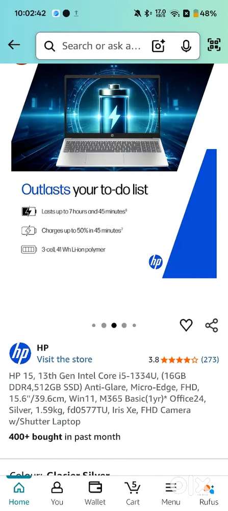 HP i5 13th Gen 16gb Ram, 512Nvme 35k Only