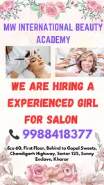 We are seeking a fresher &experienced girl for salon