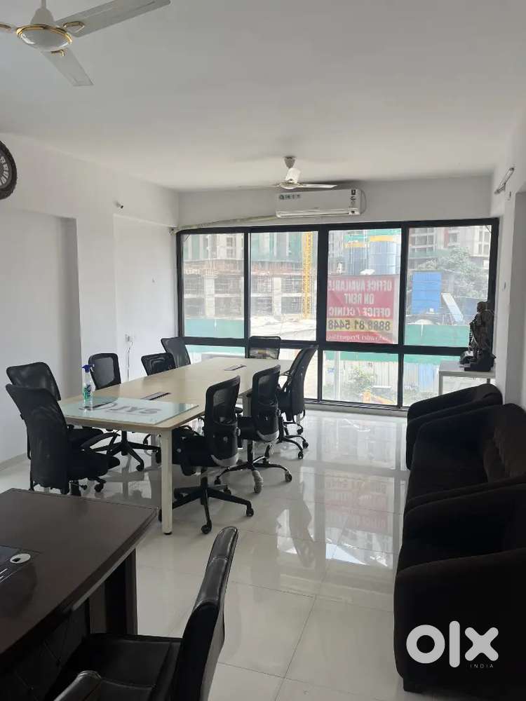Prime road-facing office with balcony & attached washroom