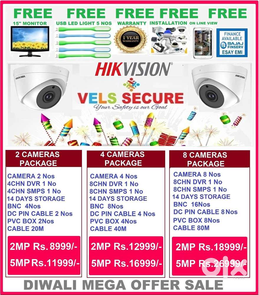 HIKVISION CCTV CAMERA 2MP   DAY & NIGHT     VISION  DIWALI M