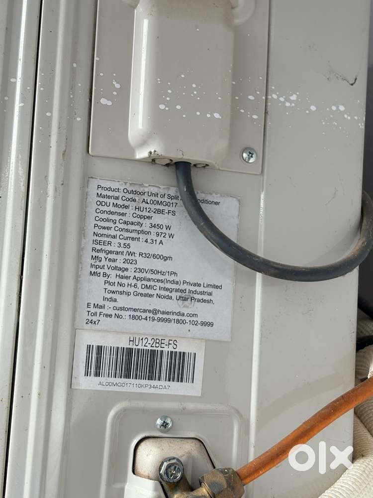 Haier 1 ton ac 3months old