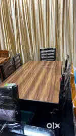 Wooden 6 seater dining table with MDF top in STARF