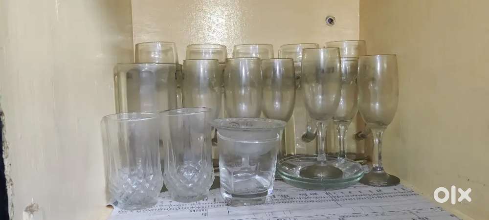 Vine and beer glass set