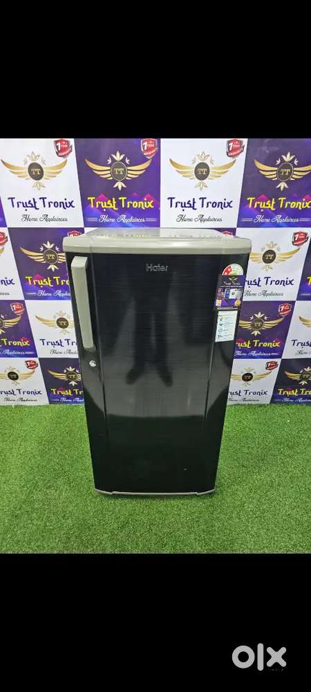 #$ Haier black colour single door fridge less used with installation