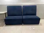 16 Restaurant blue sofa with 6 table white