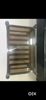 Center table glass top wooden movable