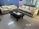 Sofa Set with Centre Glass Table.