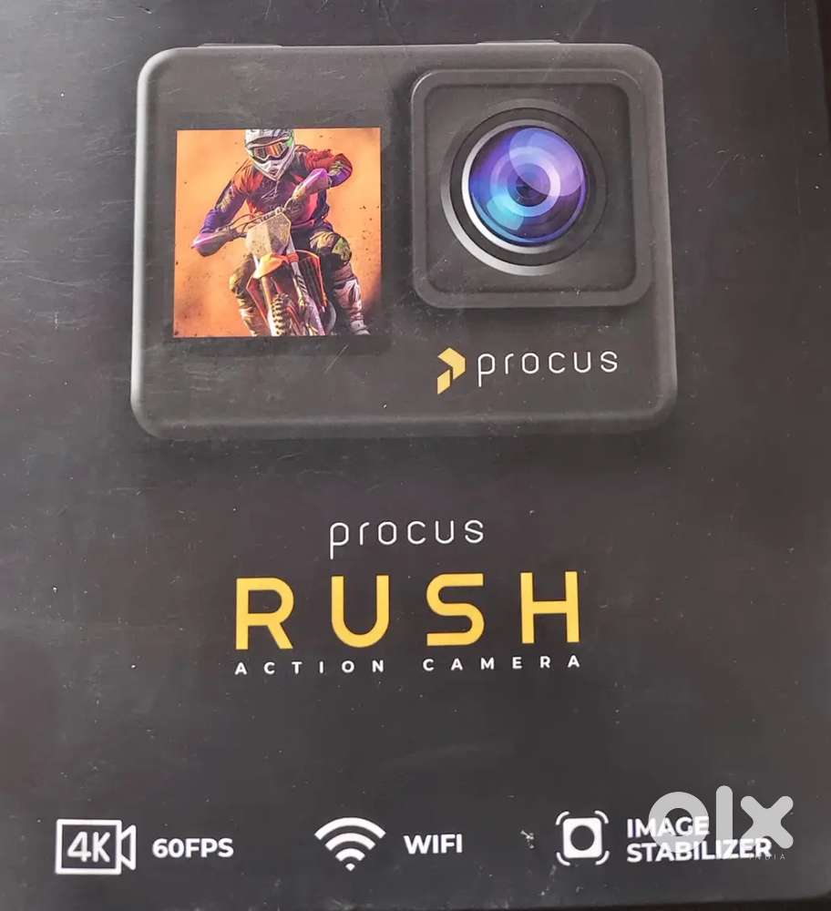 Procus Rush 4K 60FPS Dual Screen Action Camera  WiFi  Stabilization