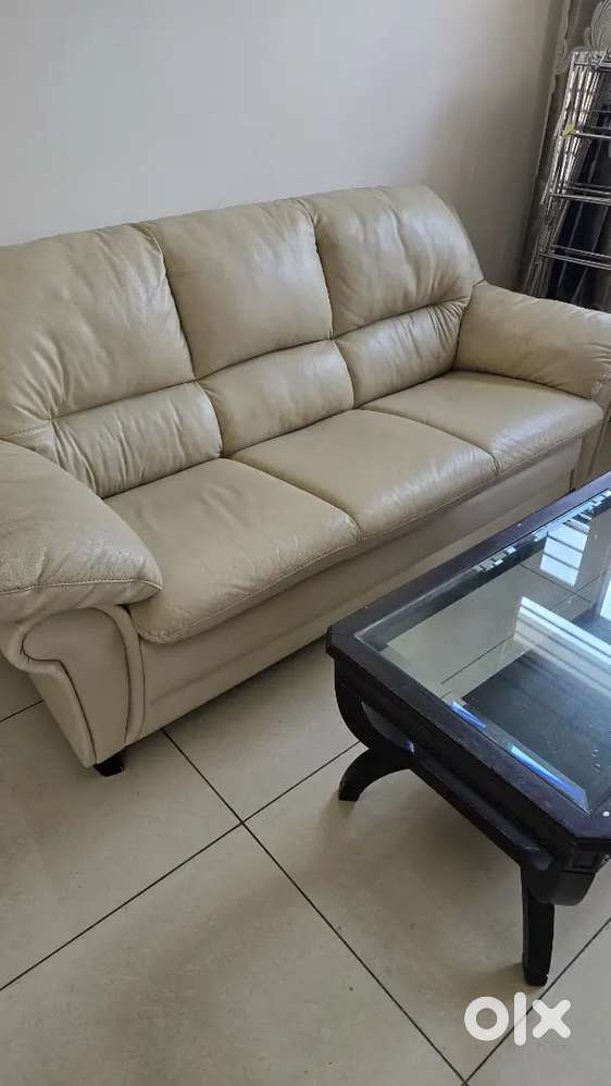Real leather Sofa 3 seats only and Center table