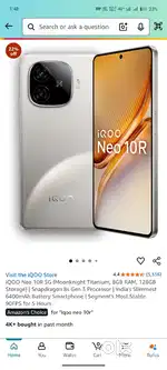 Iqoo neo10 r 8 gb ram 128 gb rom 1 month use
