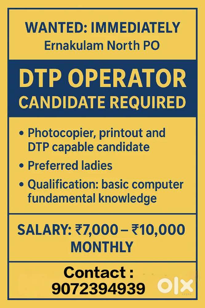 DTP & Print Operator – Female Candidate Preferred