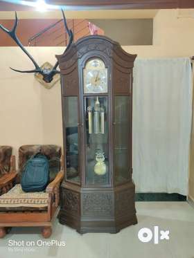 Vintage keininger Germany make grandfather clock in very good working condition, both sided showcase...