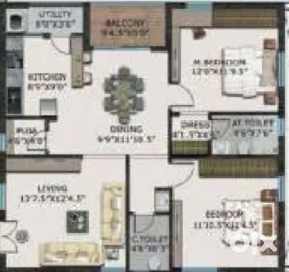 Classy 2 bhk flat for sale