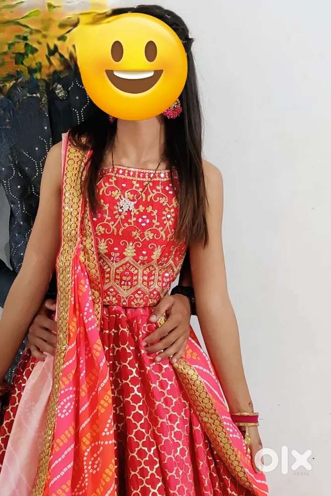 Pink Embroidered Chinon Silk Lehenga Set, Lahenga choli