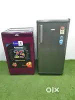 Whirlpool 190 ltrs grey single door &Whirlpool 123 top loading machine