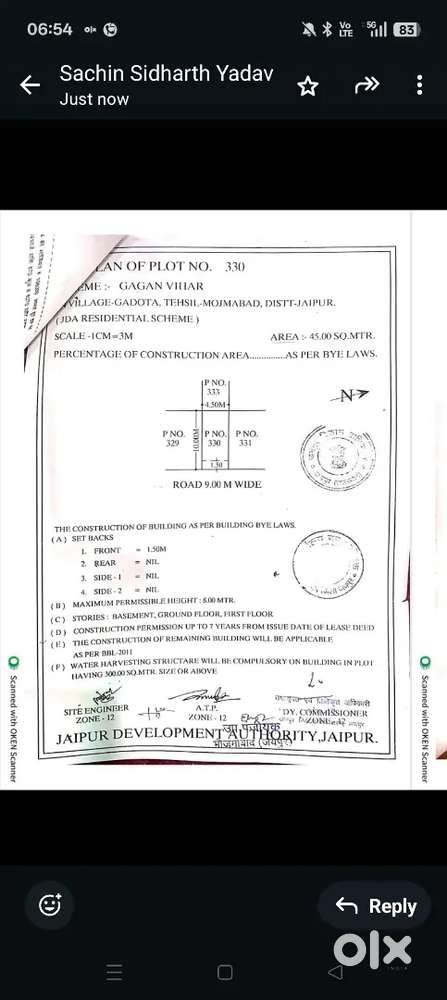 45 m प्लॉट्स  गगन विहार, महला  बेचने हेतु उपलब्ध हैं