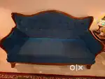 Very low price. Royal sofa in blue color and dining set with 6 chairs