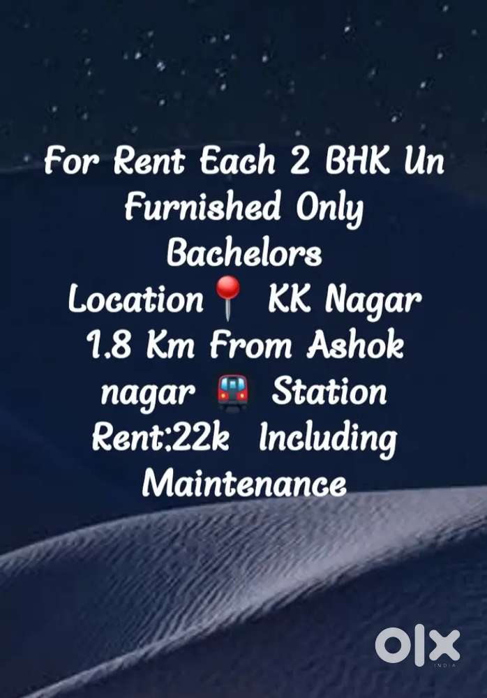 For Rent 2 BHK Apartment 3 Units Only Batchelors KK Nagar