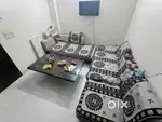 Hurry 7 seater sofa with black marble table