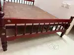 Solid wood bed and kurlon mattress (single size 4x6)