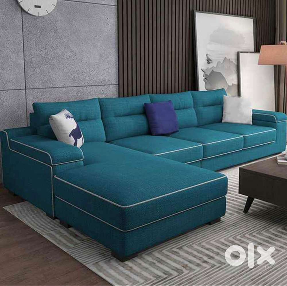 Designer L shape sectional couch sofa