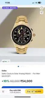 Seiko couture solar anolog watch