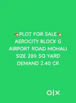 200 SQ YARD PLOT FOR SALE IN AEROCITY BLOCK G MOHALI