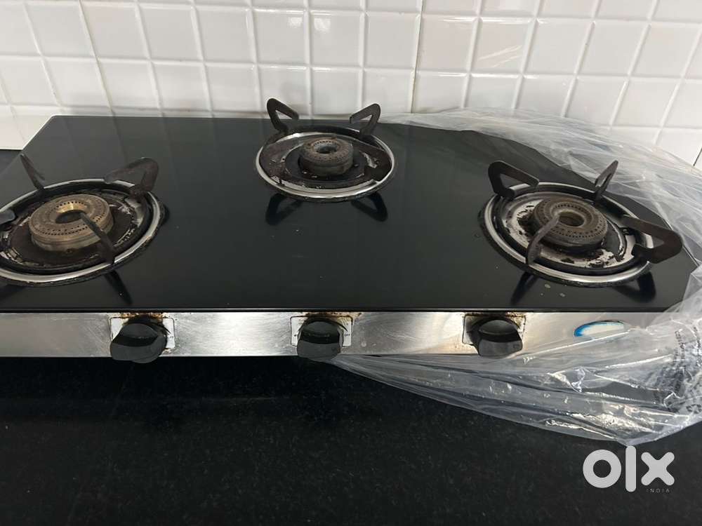 3 Burner Gas stove Toughened Glass Top
