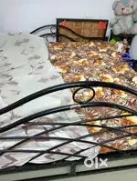 King size Steel cot with mattress