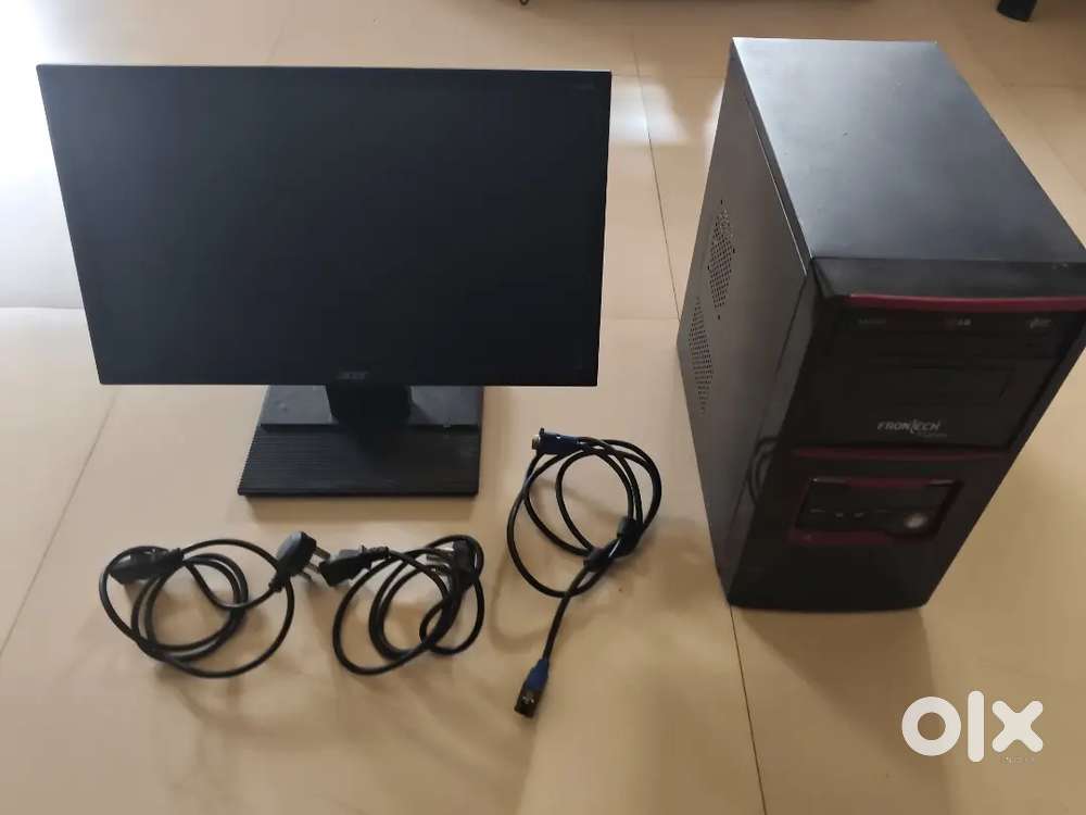 Acer (Monitor) and Frontech (PC Case), with an LG optical drive