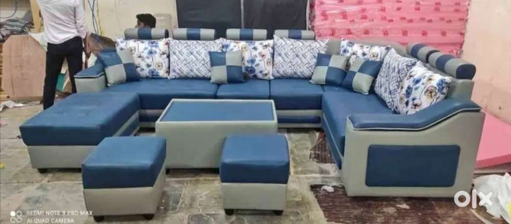 U shape sofa set with fixed headrest in starf furnitur