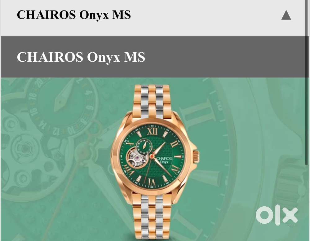 branded Chairos onyx watch with original bill & box.