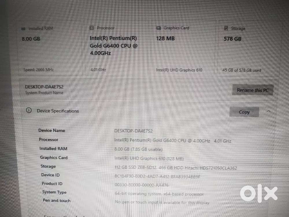 10th generation cpu 8gb ram 128gb ssd 500gb hdd