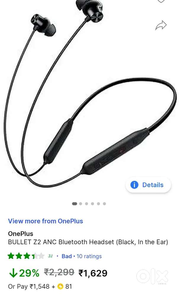 One plus bulletz2 bluetooth totally new (unused)
