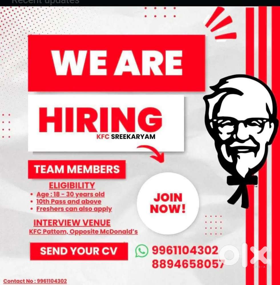 TM Vacancy for KFC Srikaryam