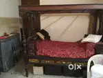 Antique Hardwood Bed - Queen Size
