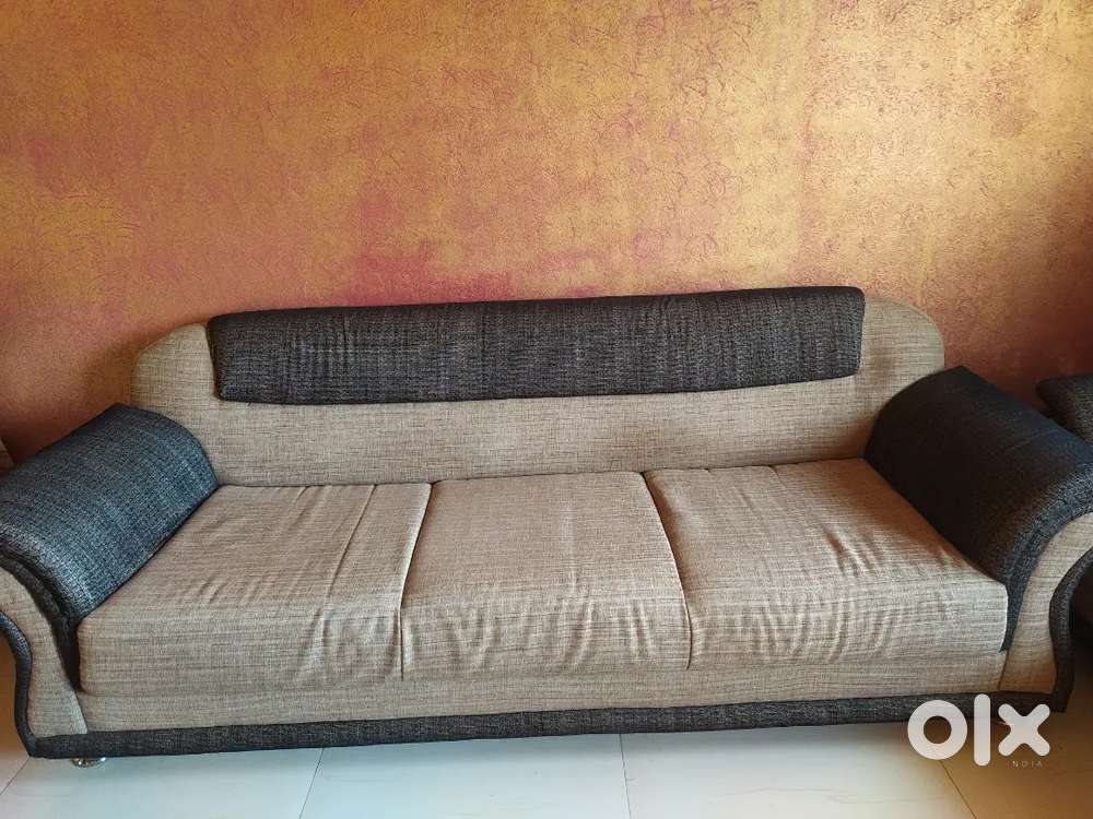 Sofa set 3 seater + 2 seater Black and cream colour combination