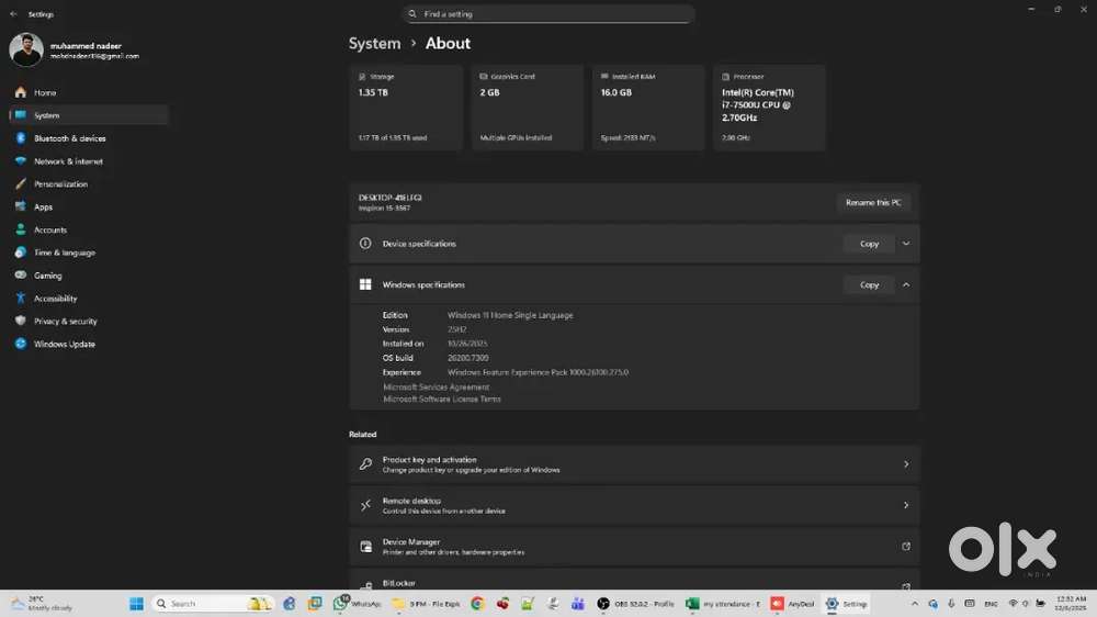 Dell Inspiron 3567 i7 16GB