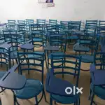 Urgent sale for Heavy Iron chairs with writing pad and 10 feet Desk