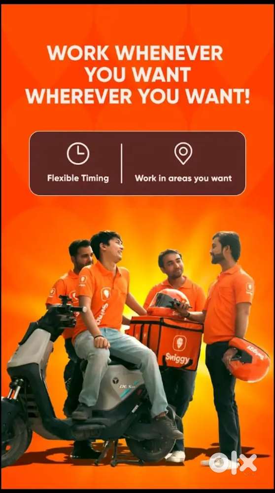 FREE JOINING 100 Delivery boys Swiggy Food Delivery jobs