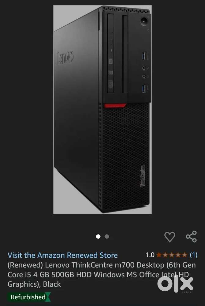 Lenovo ThinkCentre m700 Desktop (6th Gen
Core i5 4 GB 500GB HDD