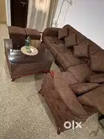 7 seater Brown Sofa Set with Coffee Table