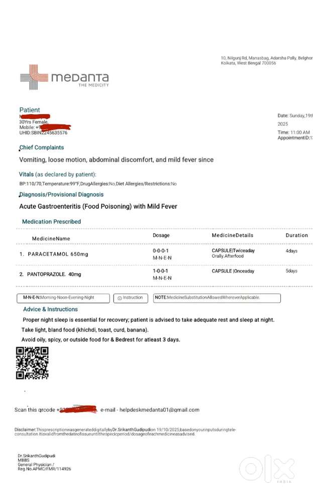 Doctors prescription