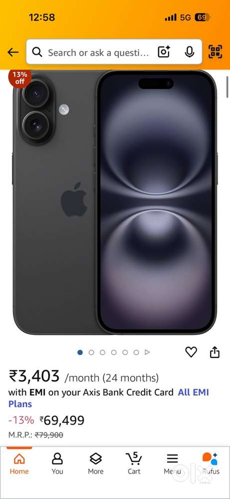 Iphone 16 black 128gb