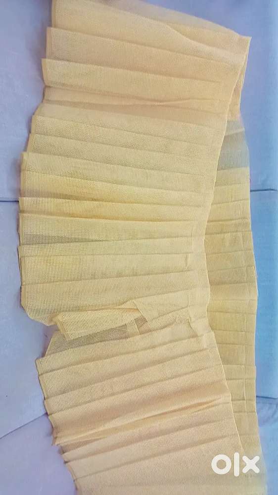 Cream Net Canvas Fabric (3 Sets) – Ideal for Gown Stitching