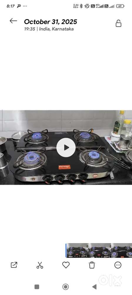 Prestige 4 burner gas stove