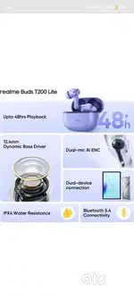 Earbuds t200 lite  newly launch product 24 April ko receive Kiya gya h