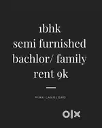 1bhk semi furnished