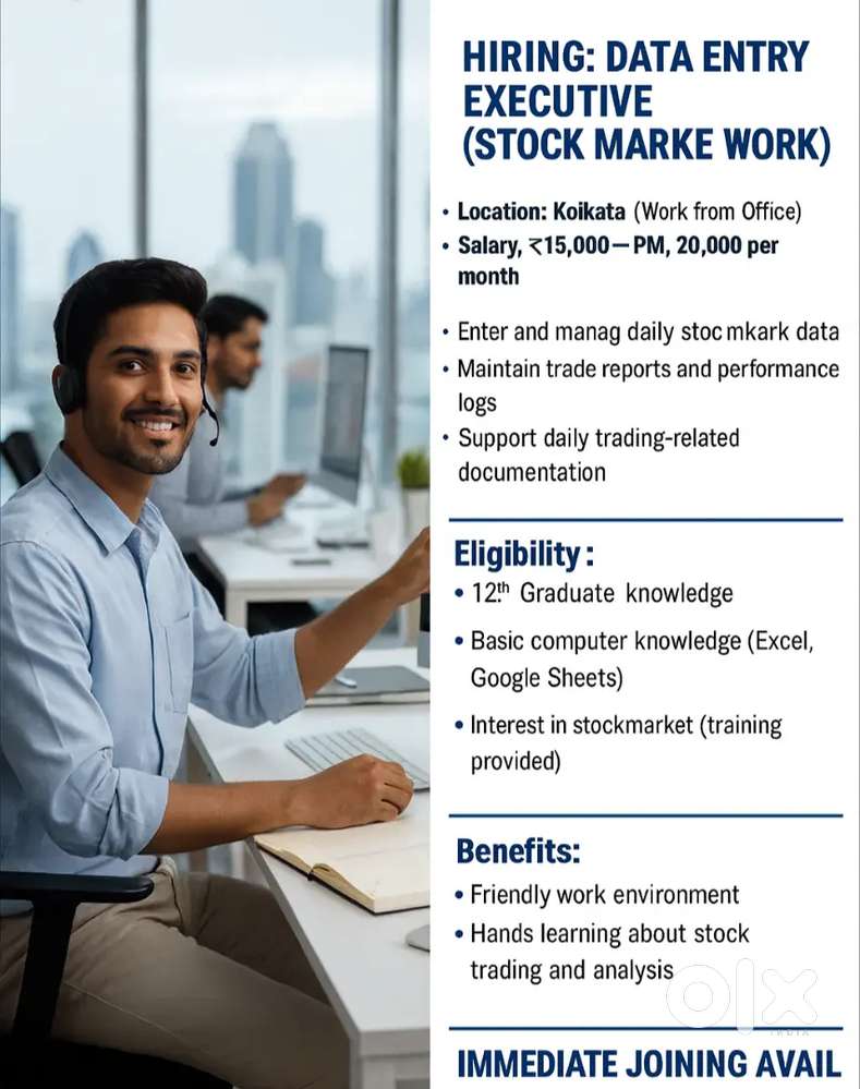 DATA ENTRY EXECUTIVE (STOCK MARKET WORK)