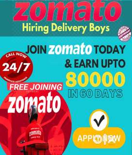 FREE JOINING 100 Delivery boys Zomato Food Delivery jobs